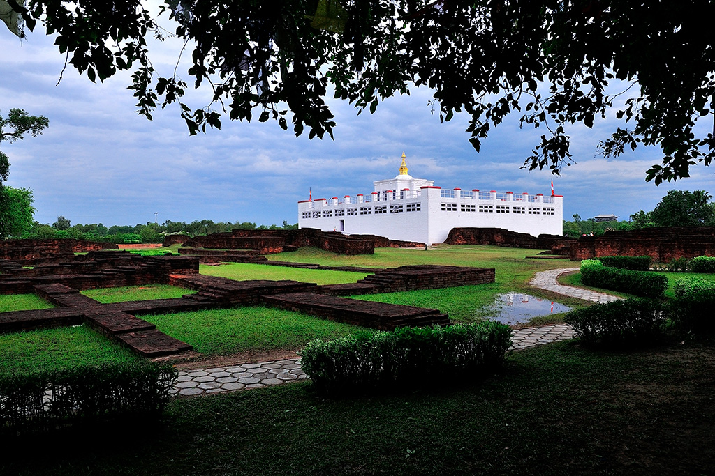 Maya Devi Temple in Lumbini Nepal with golden spire