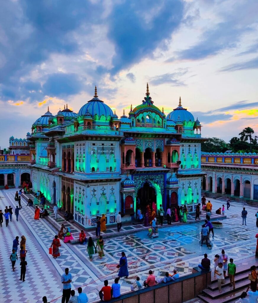  Kathmandu to Janakpur Tour Package by Private Car temple illuminated at dusk