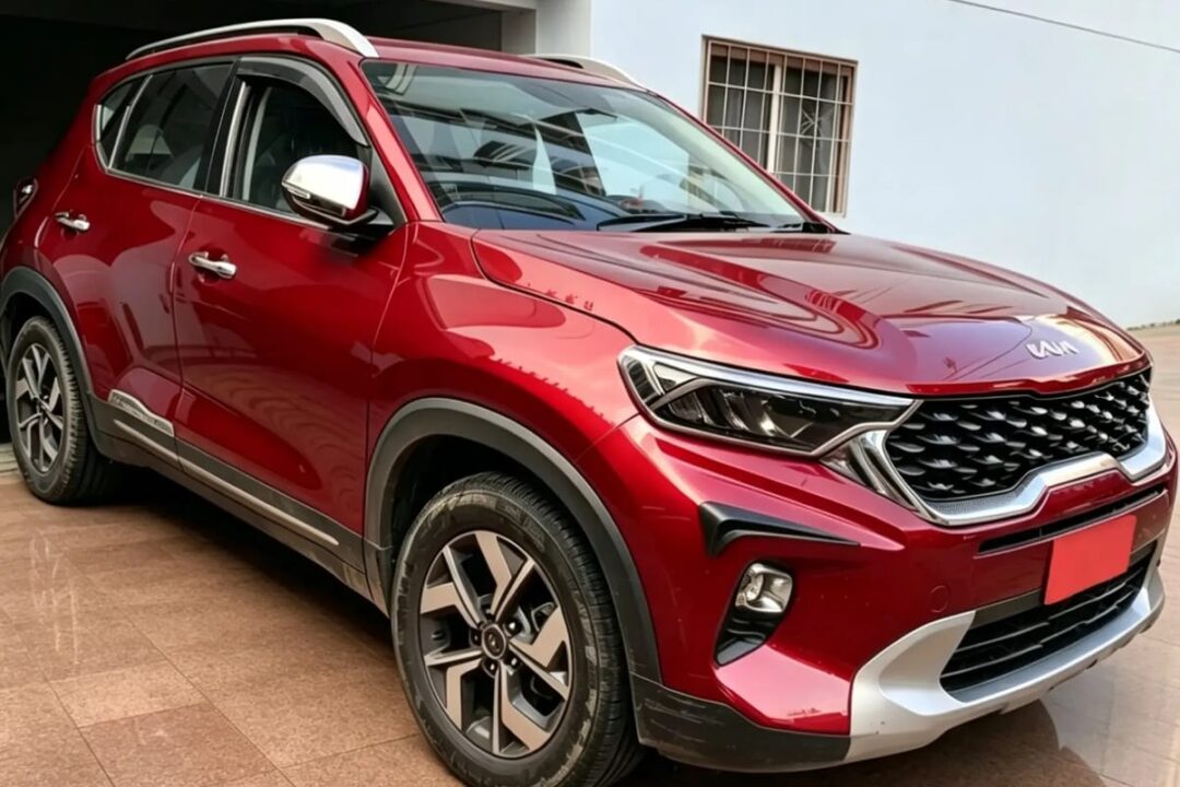 Kathmandu to Ilam by Private Car red Kia SUV parked near building
