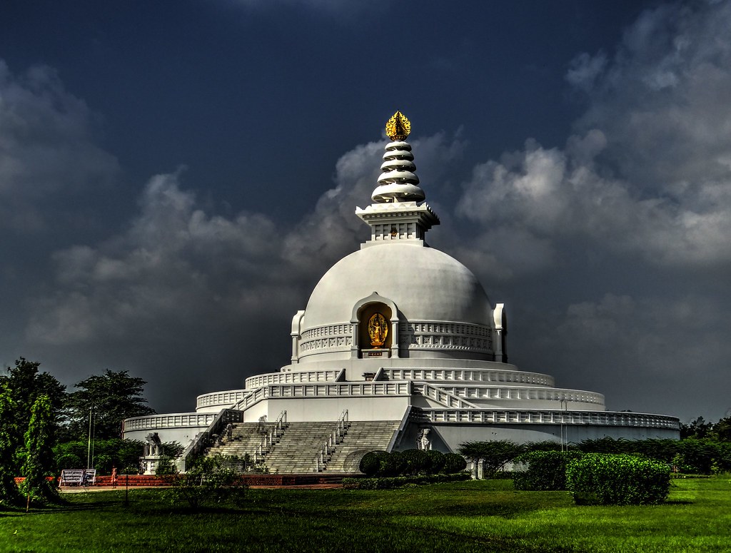 Women Travelers in Nepal at white stupa