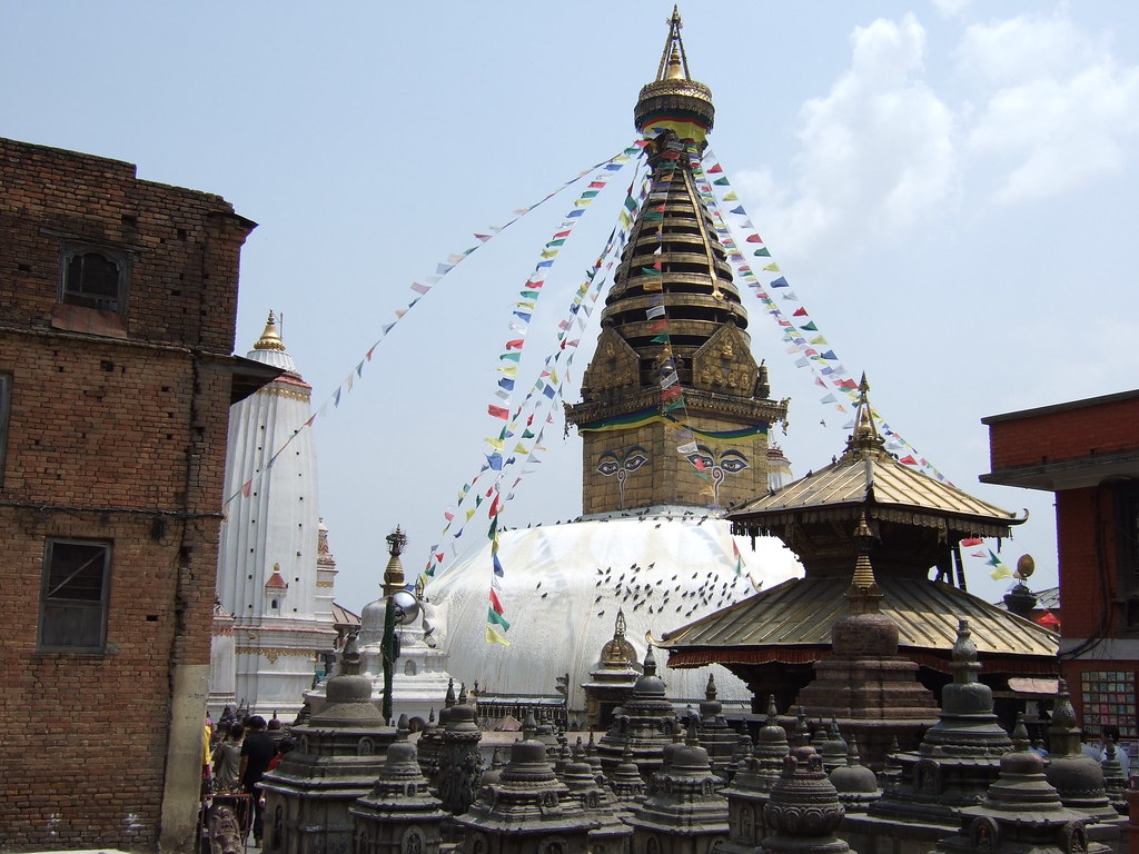Women Travelers in Nepal at Swayambhunath Stupa